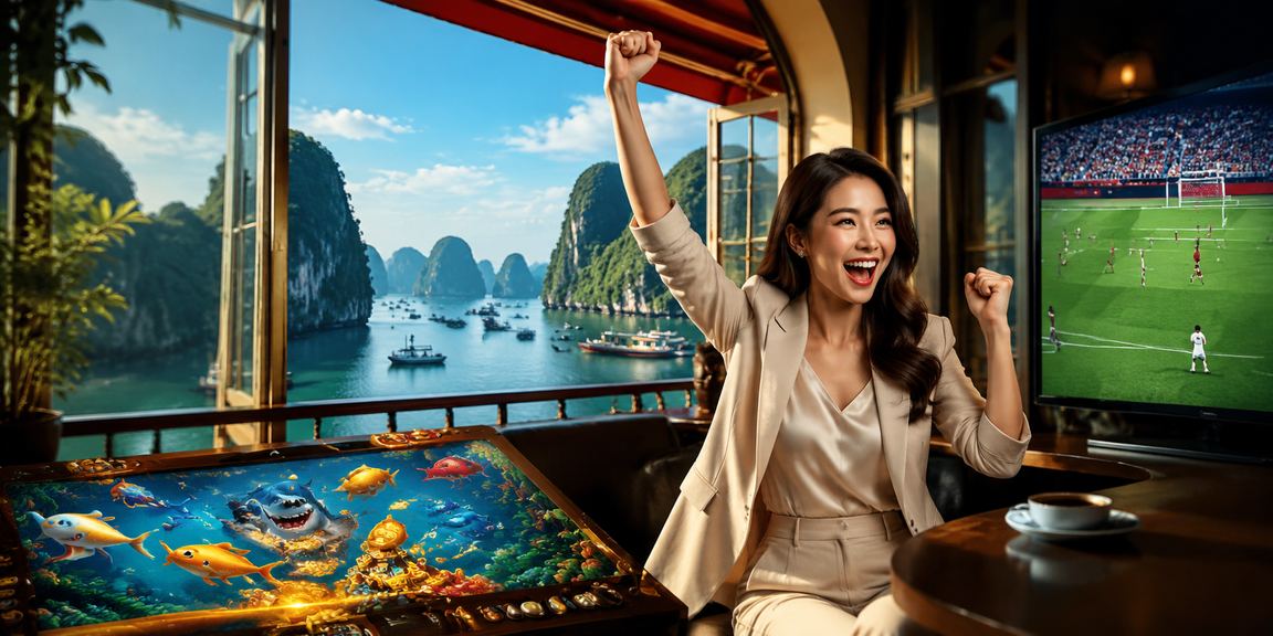 Trò chơi bắn cá kết hợp thưởng thức cà phê tại Vịnh Hạ Long